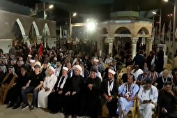 إفتتاح موكب "نداء الأقصى" على طريق المشاية بين النجف وكربلاء + فیديو
