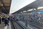 Protest gegen Madelaines Verhaftung durch Blockieren der Züge in der Schweiz