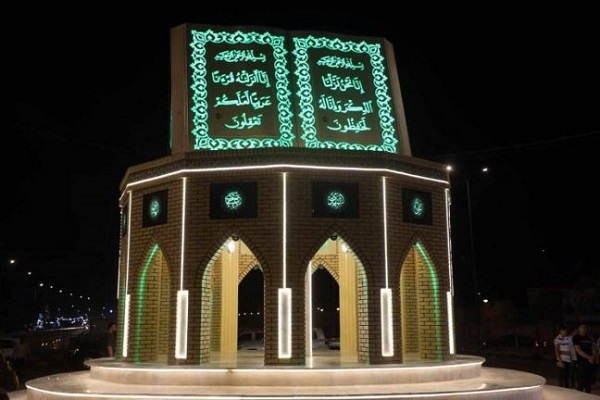 نصب بنای یادبود قرآنی در نجف + فیلم