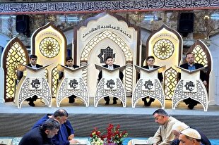 تلاوت قاریان نوجوان ایرانی در جزءخوانی رمضانیه بغداد + عکس