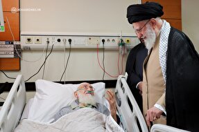 فیلم | عیادت رهبر معظم انقلاب از آیت‌الله نوری همدانی
