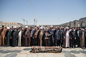 تشییع استاد محمدحسین حشمت‌پور در حرم رضوی