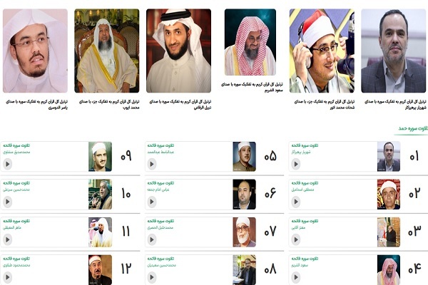 انتشار بیش از 40 دوره تلاوت کامل قرآن از مُرَتِّلان جهان در پایگاه ترتیل
