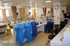 سربازان خط مقدم مبارزه با کرونا در بیمارستان باقرالعلوم اهر