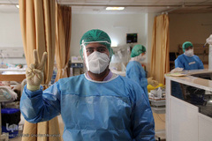 سربازان خط مقدم مبارزه با کرونا در بیمارستان باقرالعلوم اهر