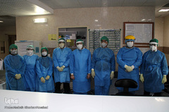 سربازان خط مقدم مبارزه با کرونا در بیمارستان باقرالعلوم اهر