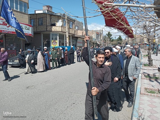 عزاداری هیئت های حسینی و مذهبی در سوگ امام اول شیعیان در اهر