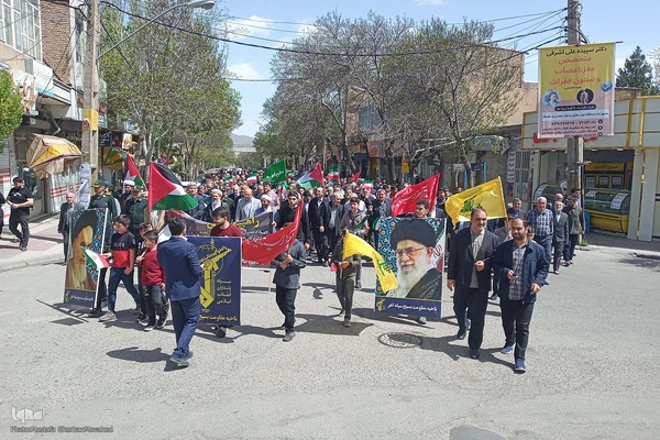 راهپیمایی حمایت از وعده صادق در اهر