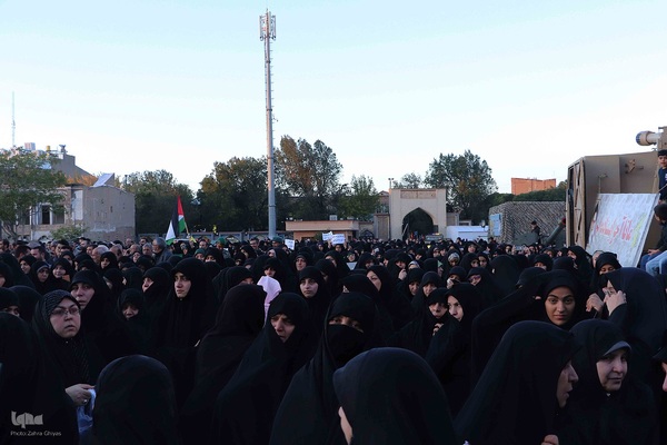 اجتماع مردم تبریز در محکومیت جنایت های رژیم صهیونیستی‎