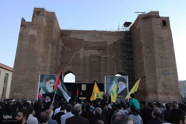 اجتماع مردم تبریز در محکومیت جنایت های رژیم صهیونیستی‎