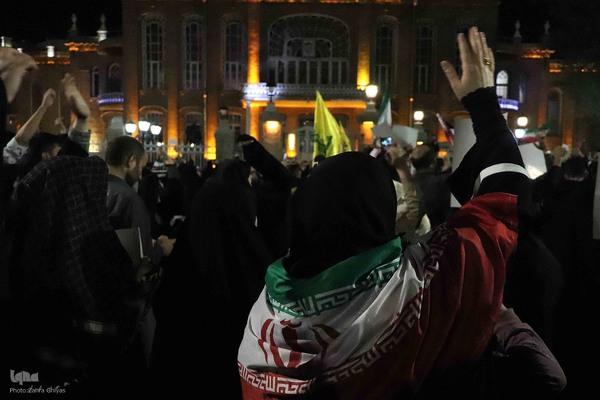 شادی مردم تبریز پس از حمله ایران به اسرائیل‎