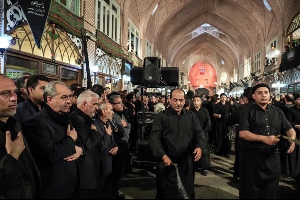 حضور استاندار آذربایجان شرقی در عزاداری بازار تبریز