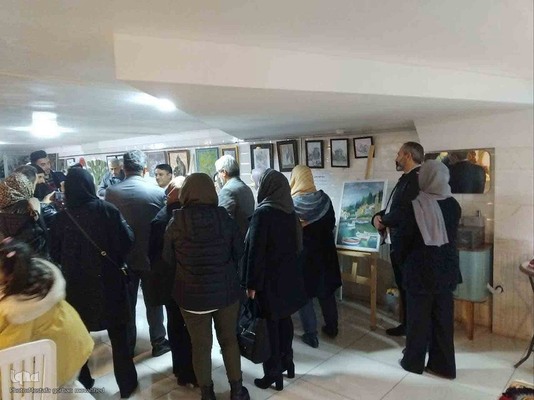 افتتاحیه نمایشگاه گروهی آثار هنرهای تجسمی "حلقه هنرمندان" در اهر