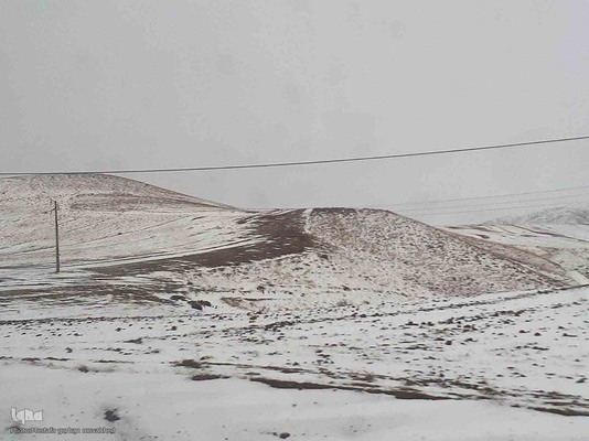 بارش برف در محورهای مواصلاتی شهرستان اهر